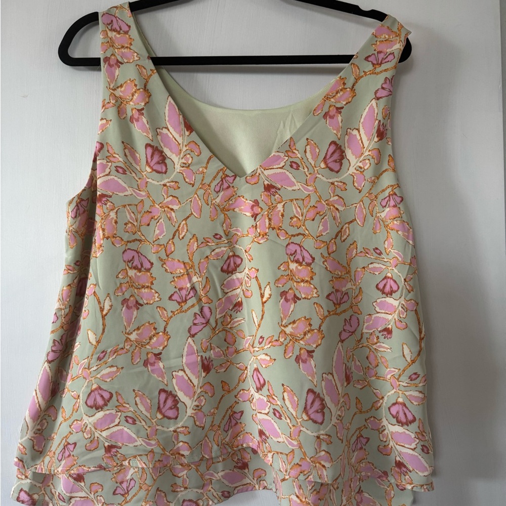 Gilli Green Embellished Asymmetrical Tank Top